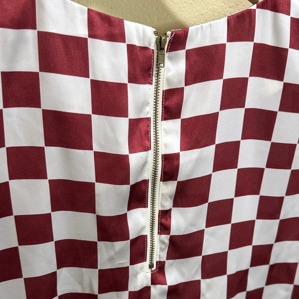 Anthropologie Sunday in Brooklyn size XS Red and White Checkered Blouse - Image 4
