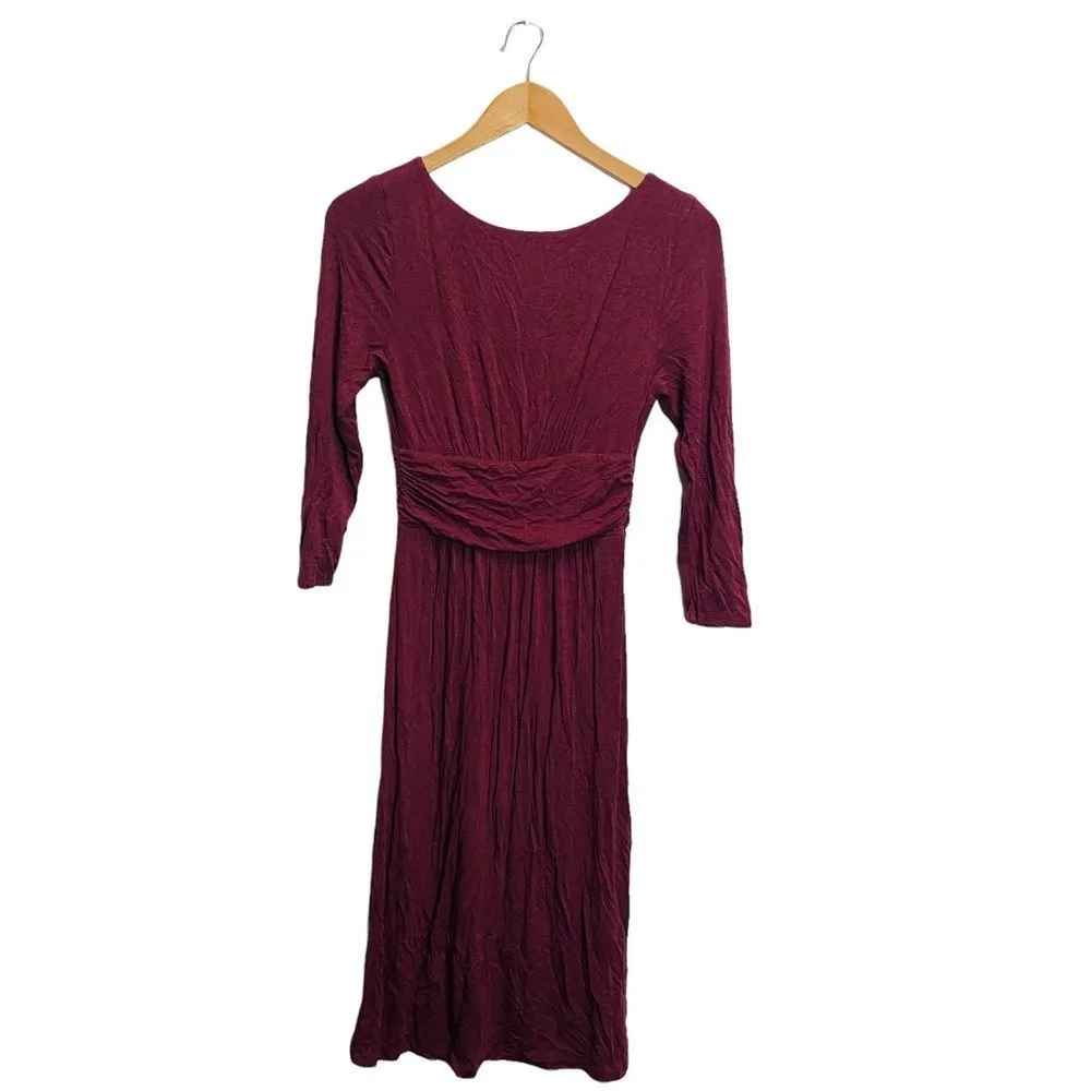 Maeve Maroon Women’s Small Casual Faux  Wrap Chic Trendy dress - Image 5