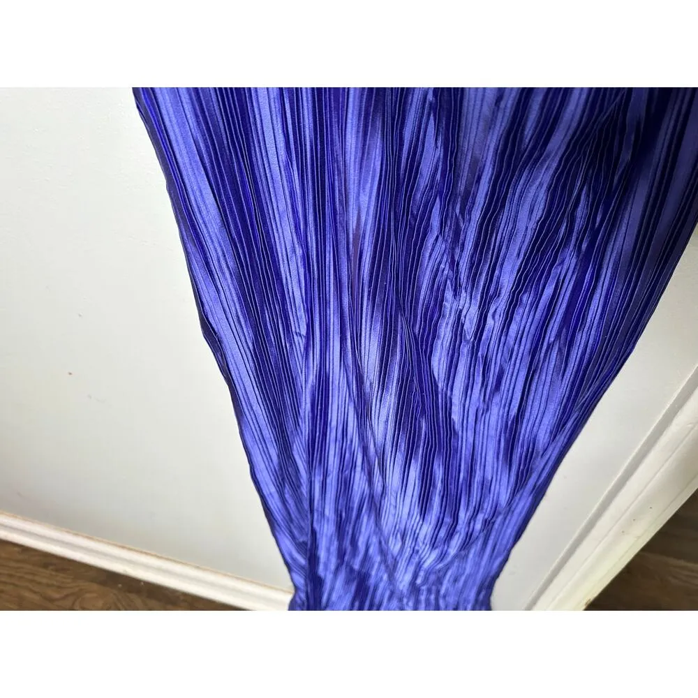 AIIFOS Phillipa Purple Satin Midsection Cutouts Pleated Front Slit Dress Gown 6 - Image 12