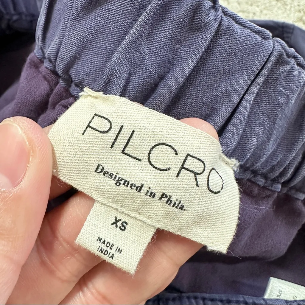 Pilcro Offshore Linen Blend Parachute Cargo Pants High Rise in Dark Purple XS - Image 9