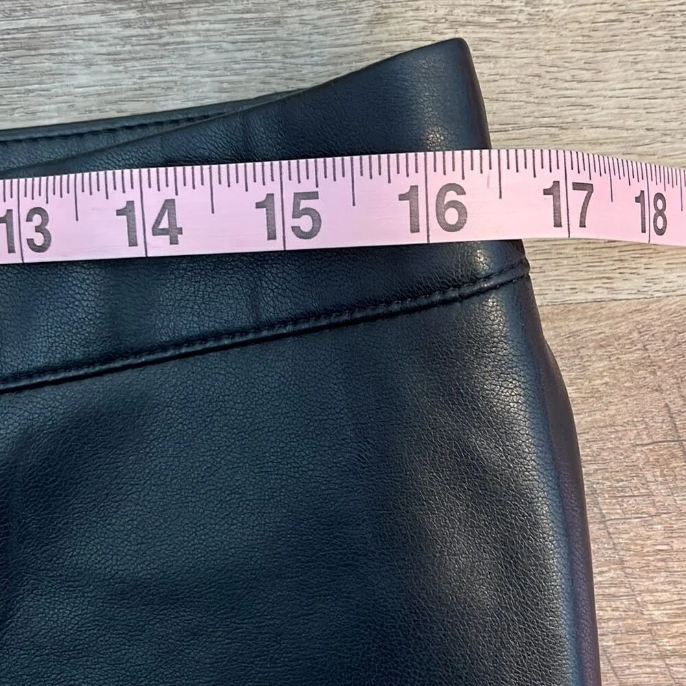 Bagatelle Womens Wide Leg Crop Mid Rise Zip Faux Leather Pants Black Size Medium - Image 8