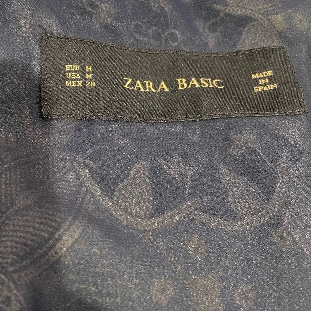 Zara Basic Women's Blue Floral Mosaic Flowy Boho Patterned Kimono Jacket sz M - Image 5