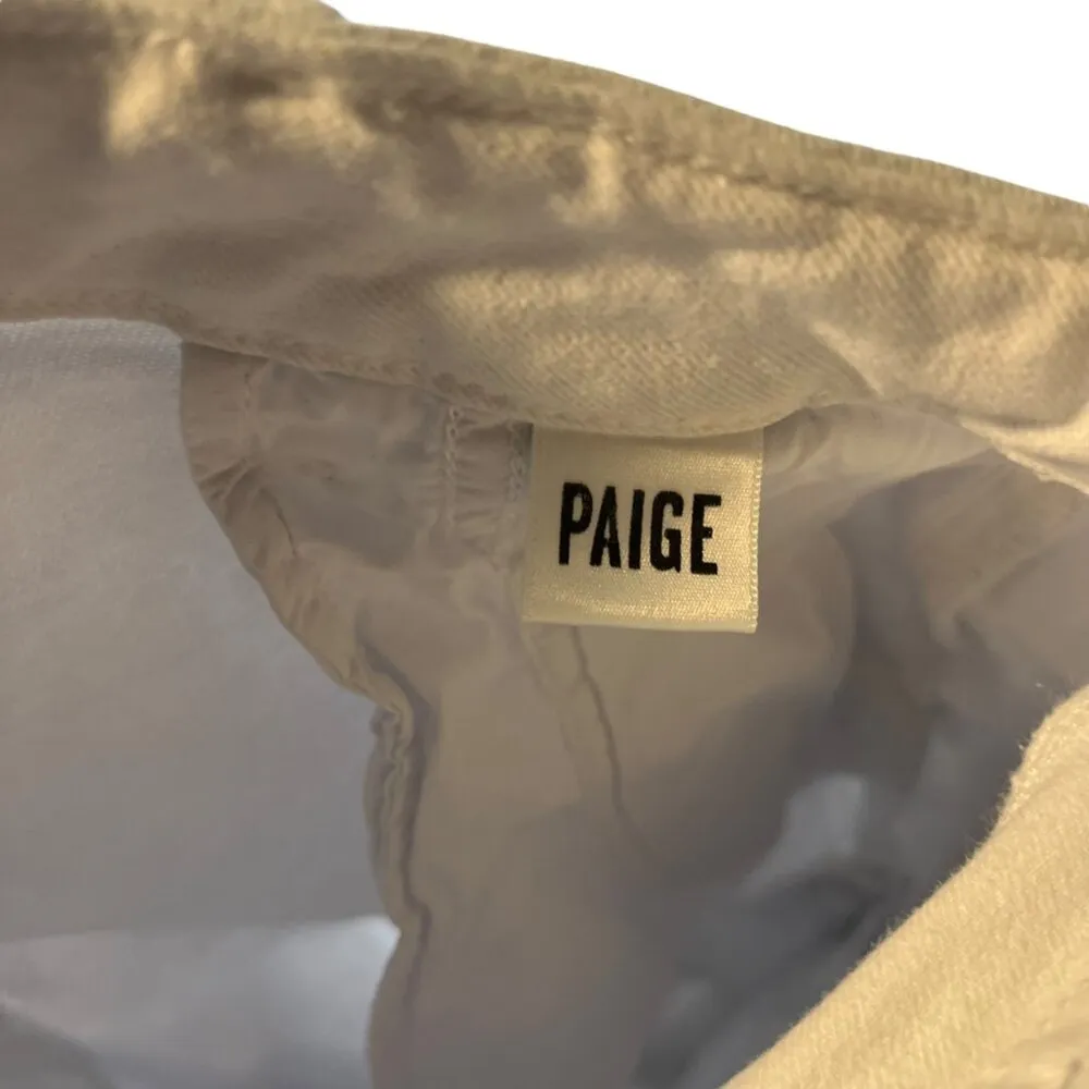 Paige Womens 29 Crisp White Jeans Denim High Waisted Casual Classic Straight Leg - Image 5