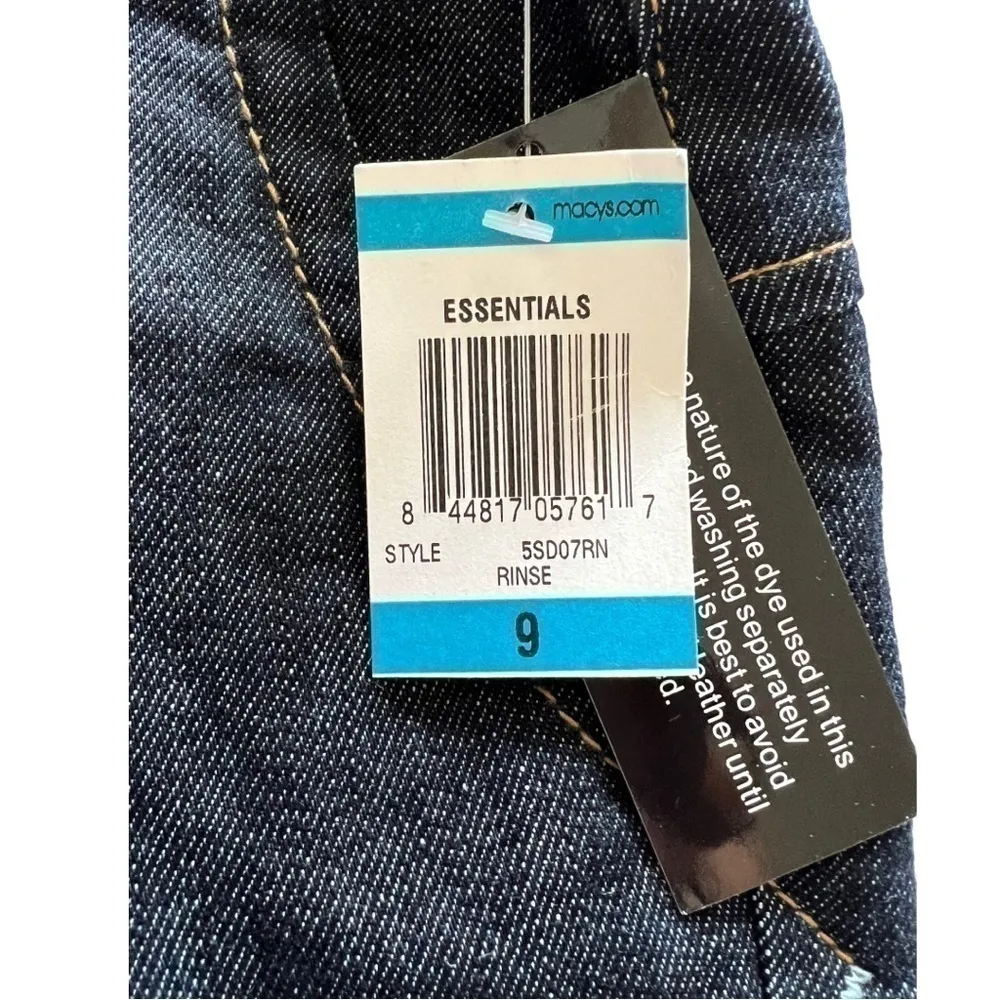 American Rag Blue Cuffed Brown & Gold Belted Jeans Shorts Flap Pocket Size 9 NWT - Image 8