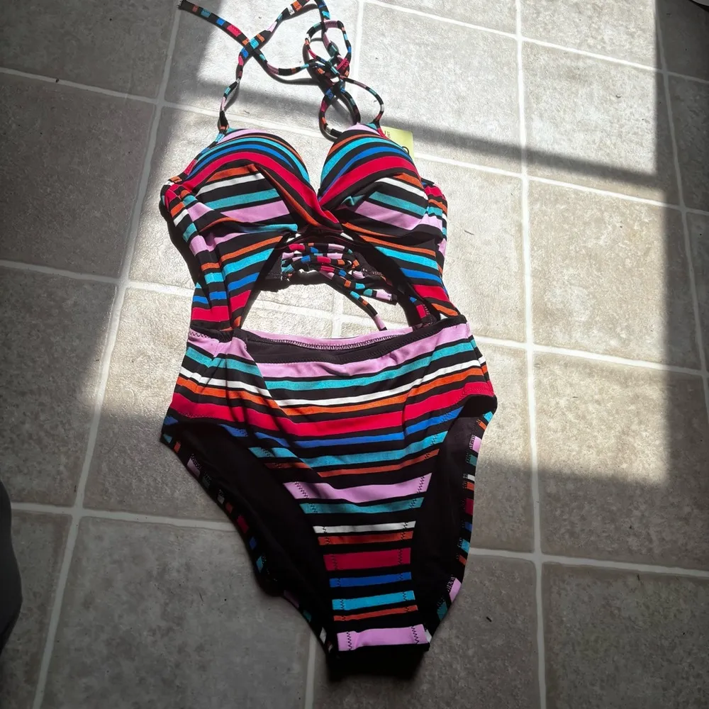 Sundance Multicolor Striped One Piece Swimsuit - Image 7
