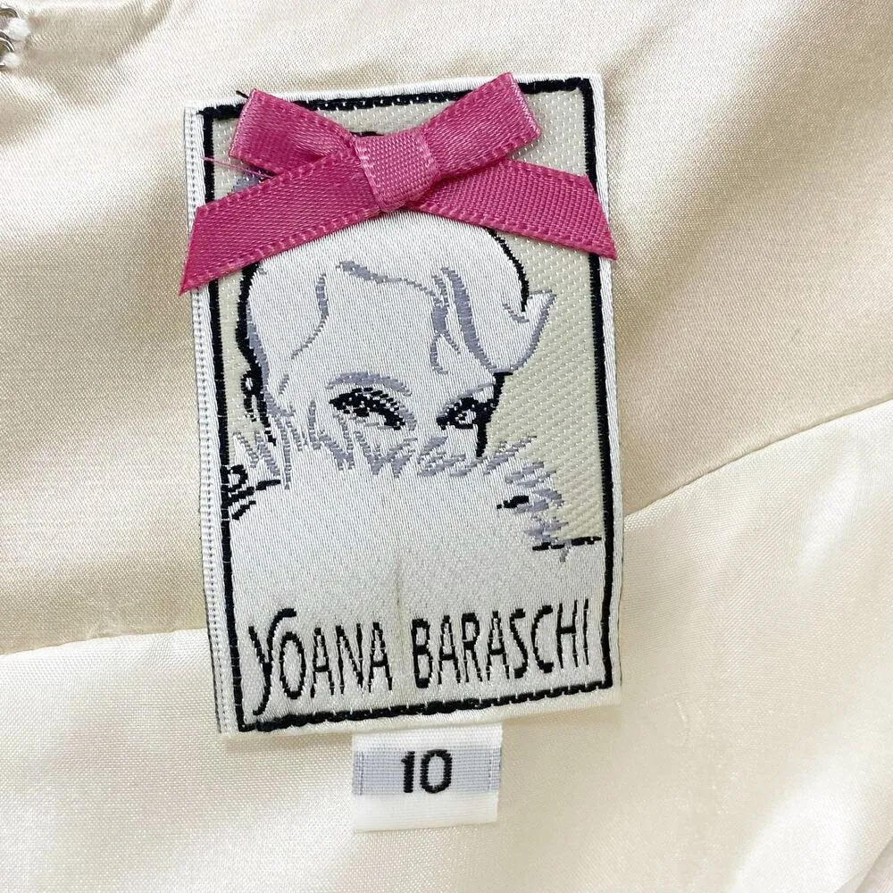 YOANA BARASCHI Gold Champagne Tan Silk Sleeveless Mini Cocktail Dress - Image 3