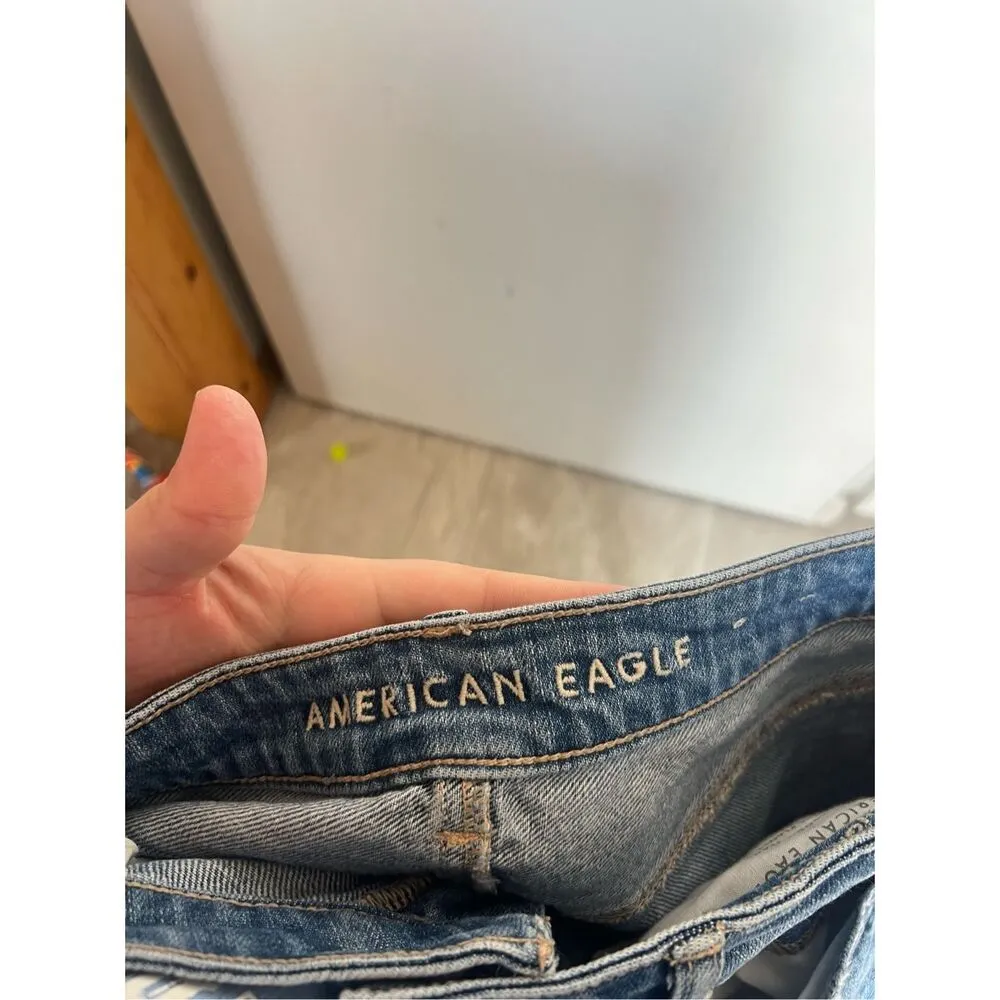 American Eagle Mom Straight Jeans Distressed Woman’s Size 14 Regular - Image 12