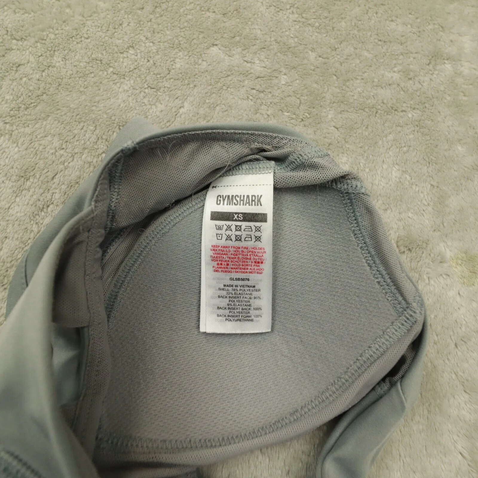 Gymshark GS Power Sport Bra Logo Spellout Grey size‎ XS GLSB5076 - Image 8