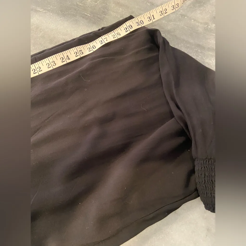 No Boundaries Size L Black Smocked Waist Wide Leg Flowy Boho Harem Pants - Image 9