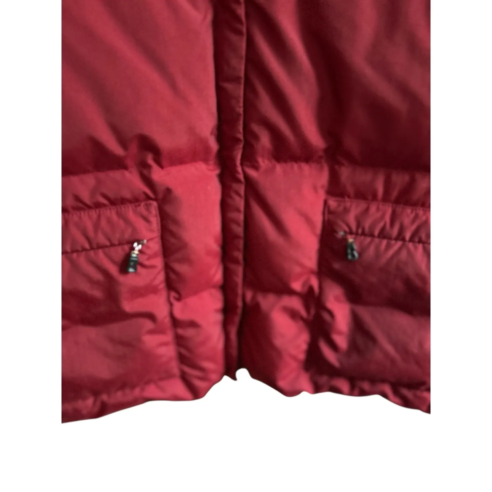 Womens Red Puffer Down Coat Warm Winter Quilted Outerwear Casual‎ Jacket Size 12 - Image 3