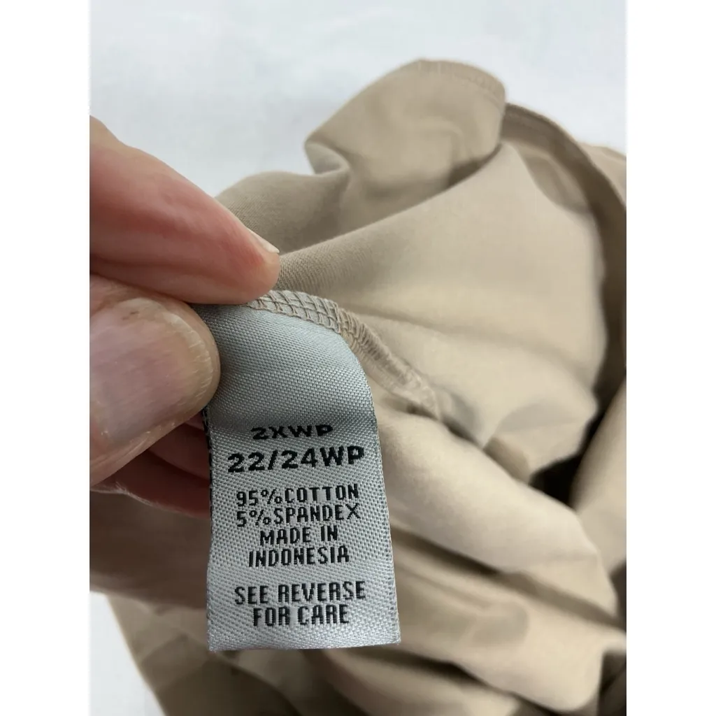 Womans Catherines Suprema Collection Petite Pullon Capri Pants 2XWP 22/24wp Tan Brown Size 2P - Image 7