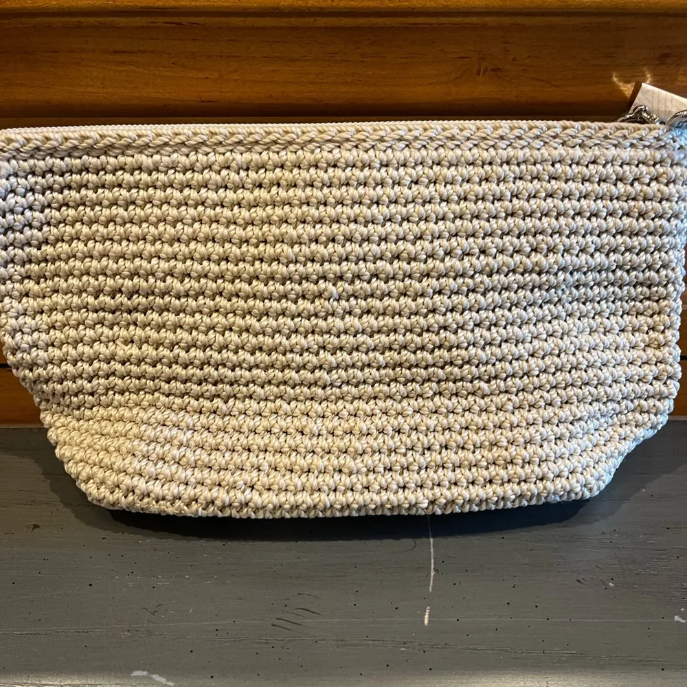 NWT  Beaded Essential Medium Pouch Cosmetic Bag - Ecru Multi Beads - Image 8