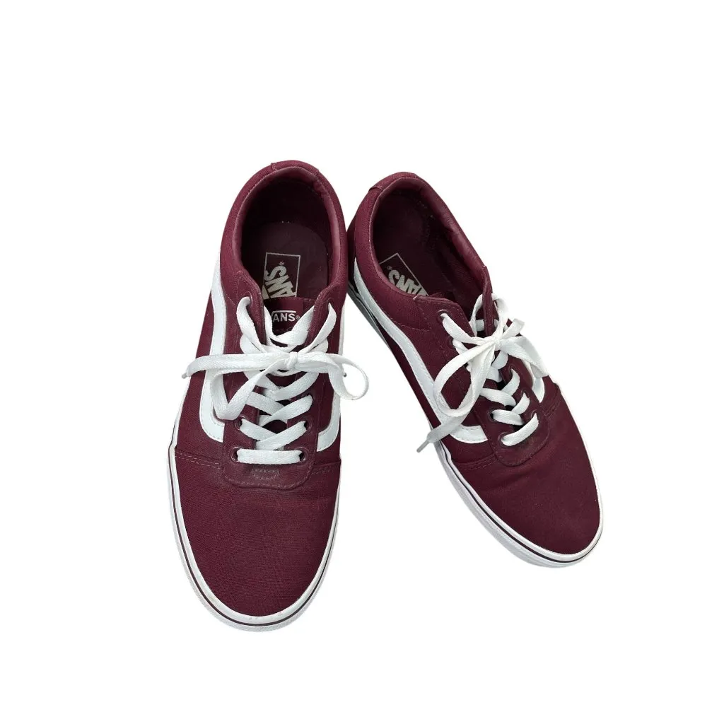 Vans Womens Old Skool Burgundy/White Canvas skate Sneakers Size 10 SKU 8923 - Image 15