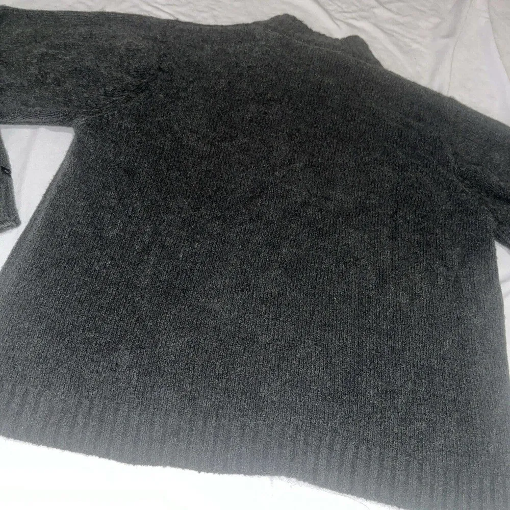 Columbia Women’s 1/4 Zip Up‎ Gray Wool Acrylic Nylon Knit Sweater Sz XL - Image 7