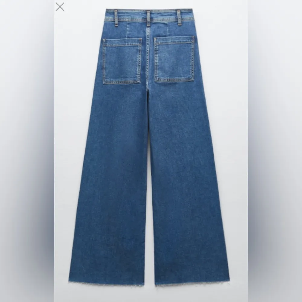 Zara High Waisted Marine Straight Jeans Size 2 (tagged 6) Navy Blue - Image 6