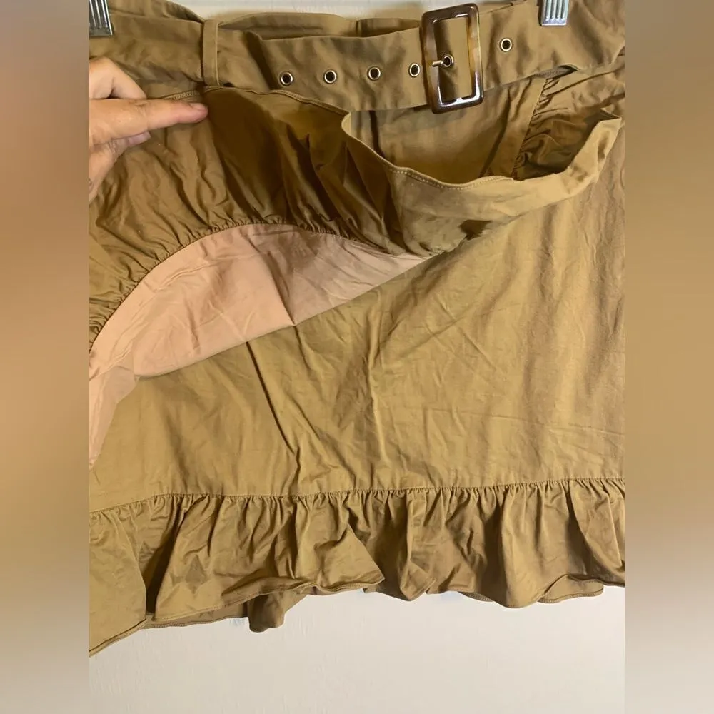MAJORELLE Baldwin tan mini skirt size  XL - Image 9