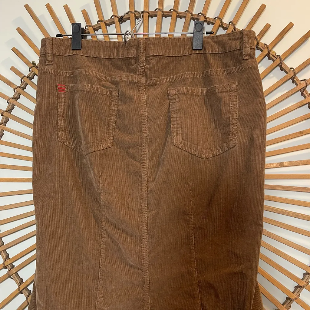 Urban Outfitters BDG Womens Kendall Fluted Corduroy Maxi Skirt Brown Sz L 90’s - Image 13