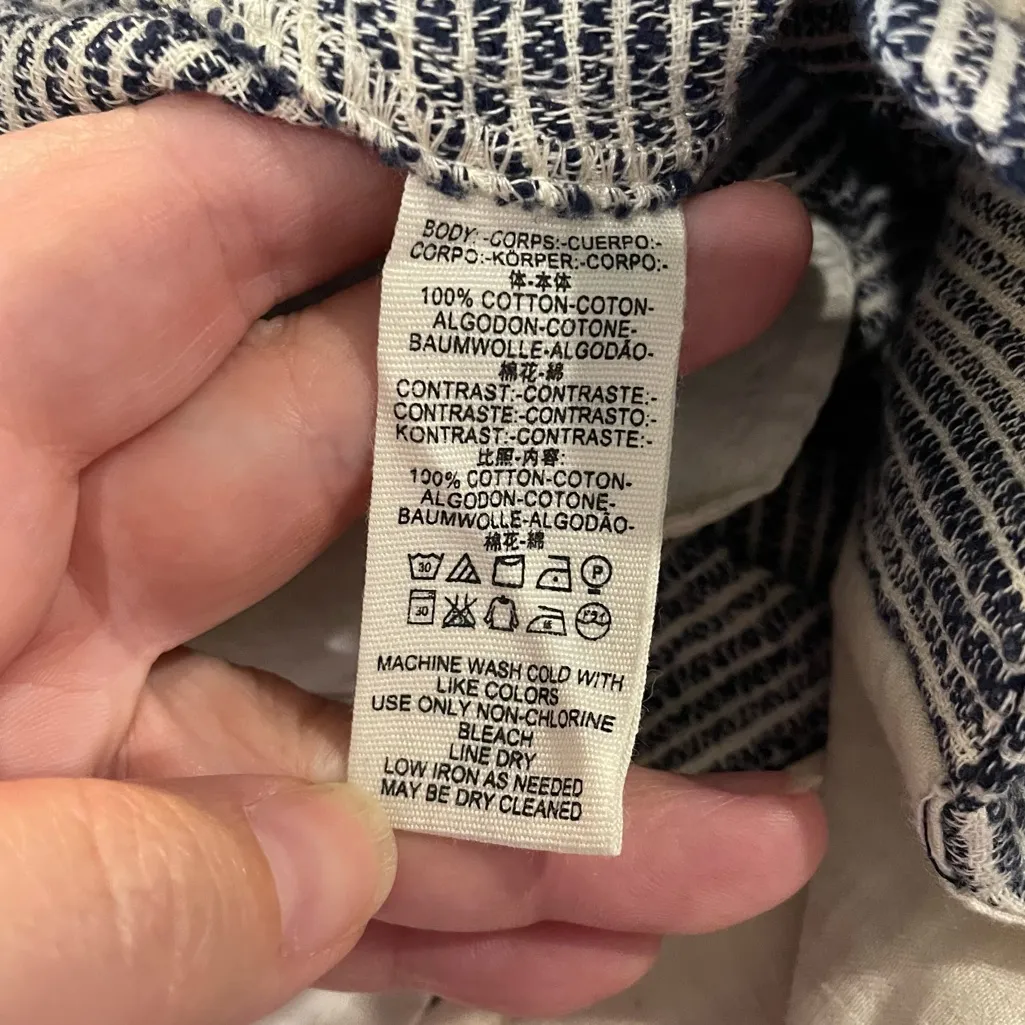 Free People Light at Sunrise Highrise Pleated Striped Pants in Indigo Blue - Image 9