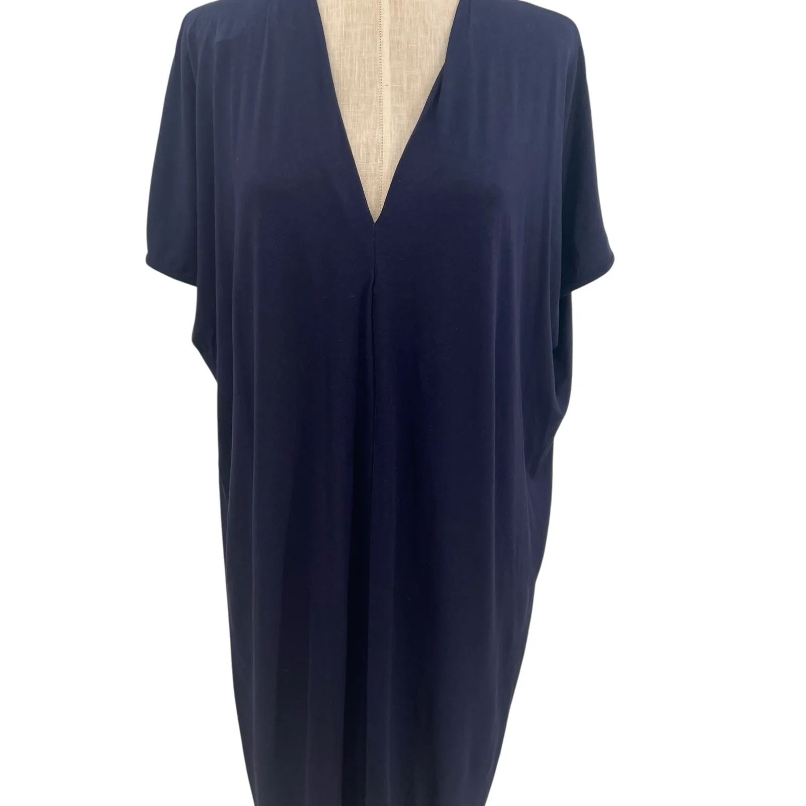 Universal Standard Teresa Liquid Jersey V-Neck Dress Navy Blue Size 2XS 6-8 - Image 3