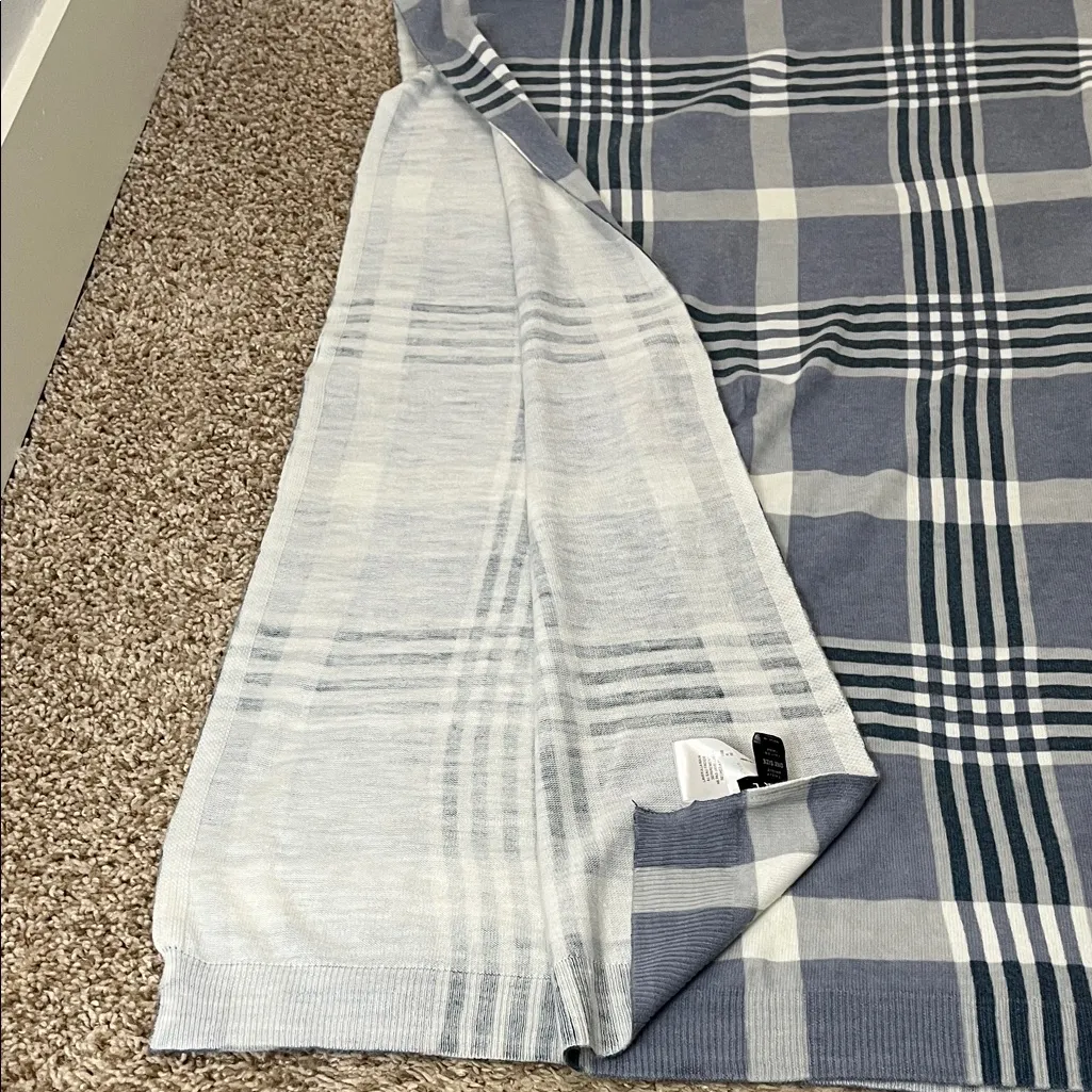 Tribal Jeans Asymmetric Acrylic Plaid Pullover Poncho - Image 6