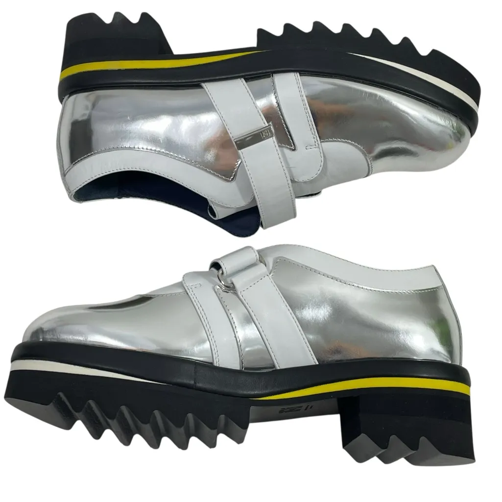 NIB iRi NYC‎ DAAN Silver Leather Loafer Size EU 41 Women’s 11 Platform Shoes - Image 5