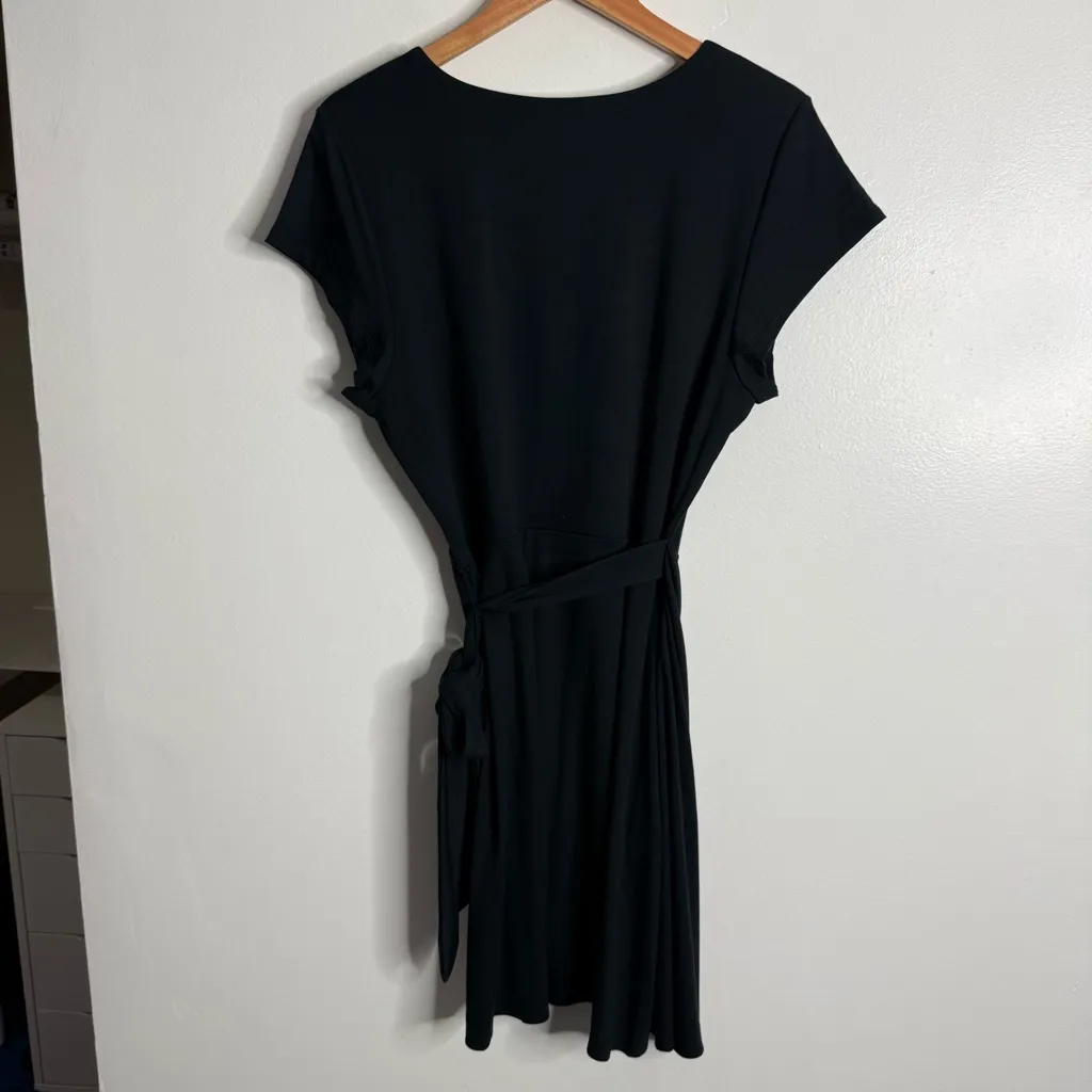 NWOT‎ Aritzia Wilfred Lune Black Wrap Side Tie Mini Dress 2XL Double-Layer Body - Image 4