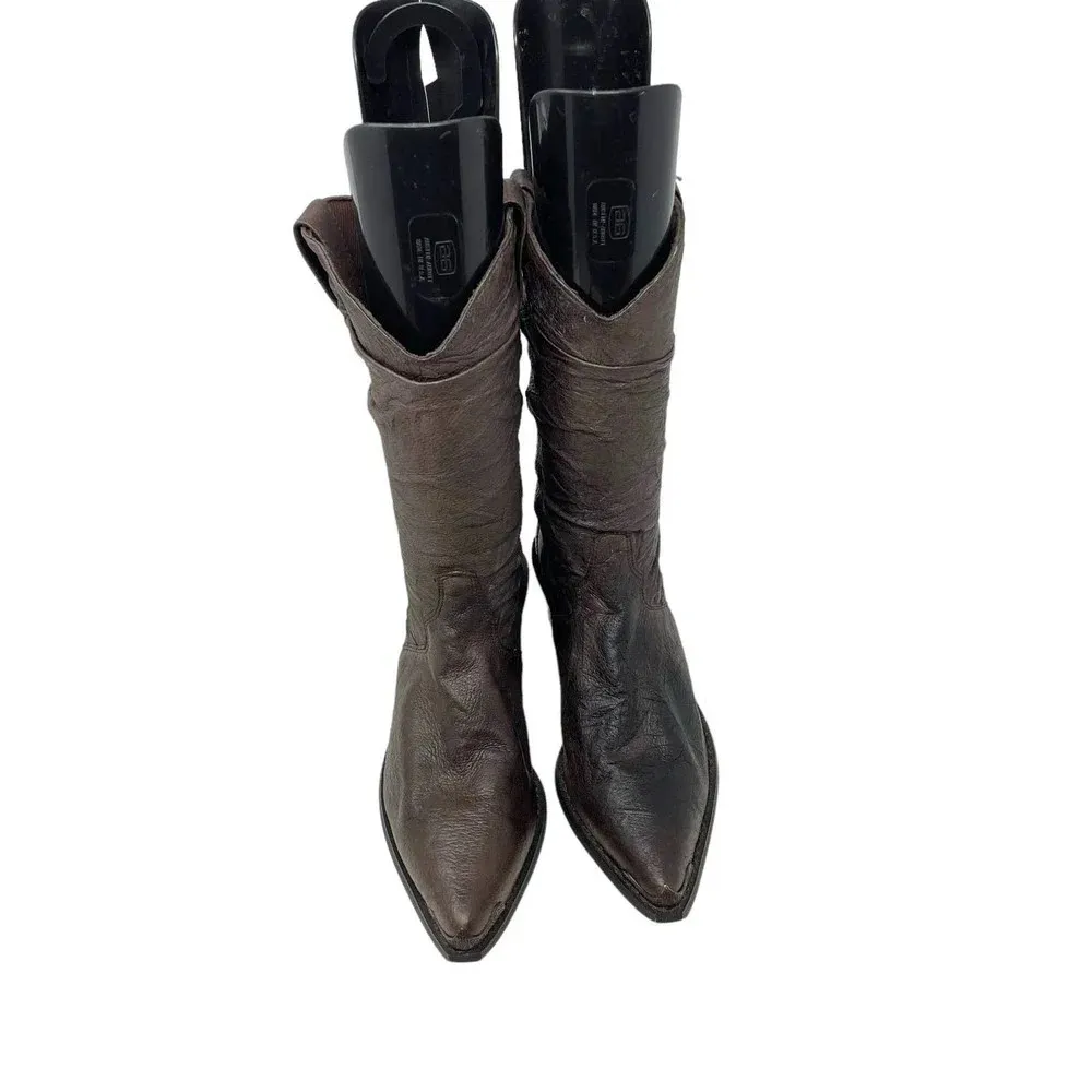 Durango Crush Brown Leather Slouch Western Cowboy Boots Size‎ 7.5 - Image 2
