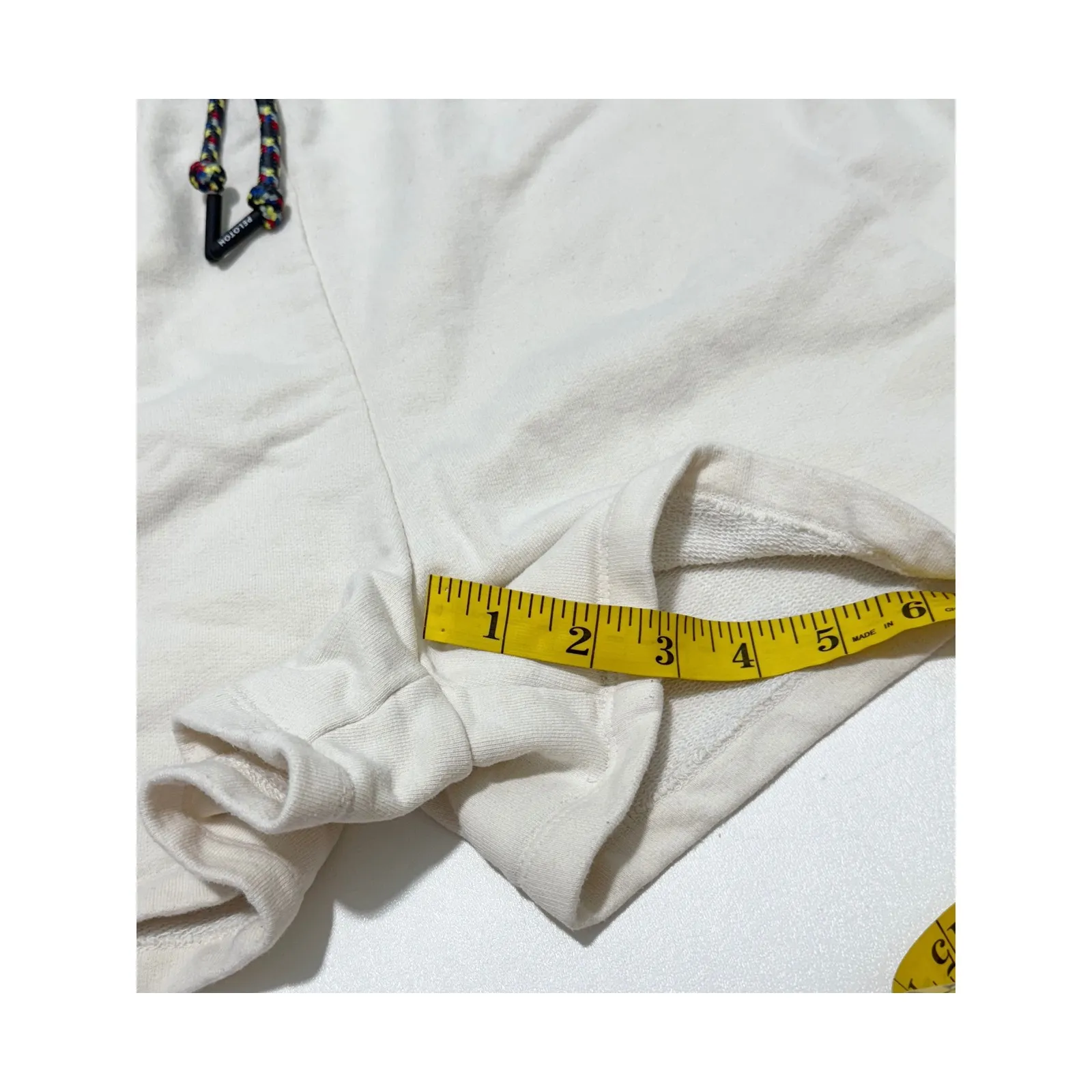 Peloton Women's Sweat‎ Shorts Drawstring  Cream Cotton Blend Athletic Large - Image 11