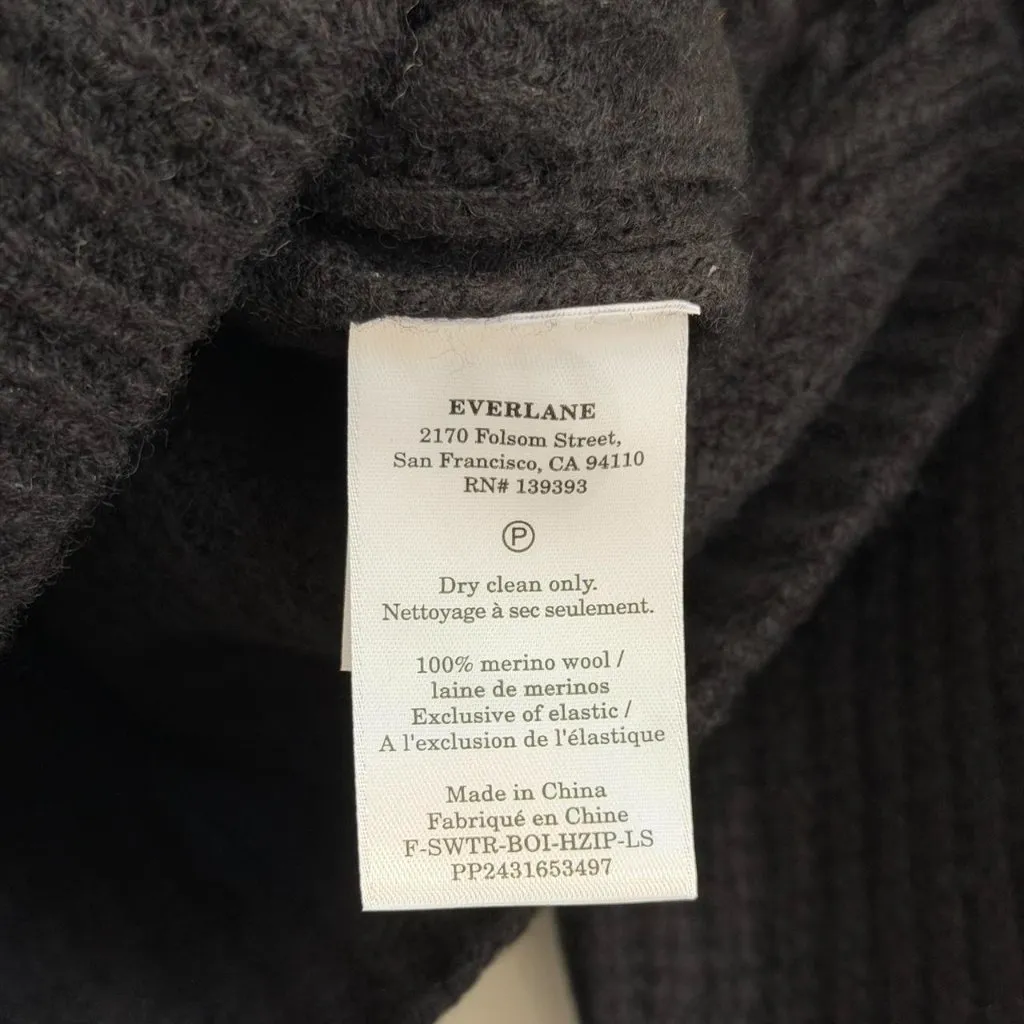 Everlane The Half-Zip Sweater in Luxe Merino in Black, Size X-Small - Image 8