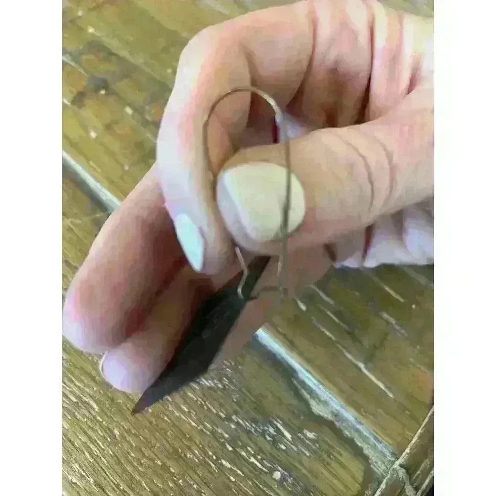 Metal Two-Toned Monogrammed "C" Dangle Earrings - Image 3