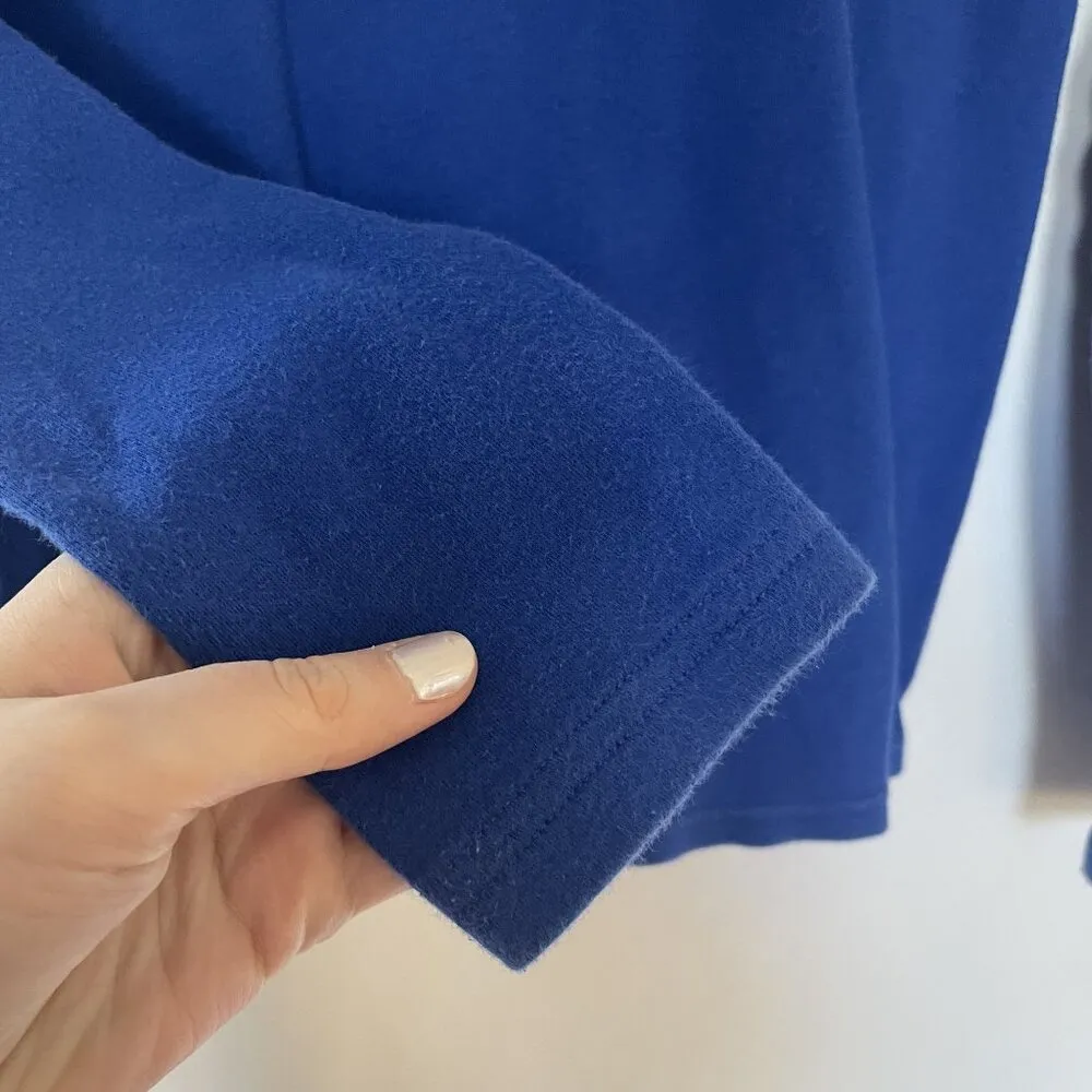 Blue Long Sleeve turtleneck Top S 100% Cotton sweater royal - Image 4