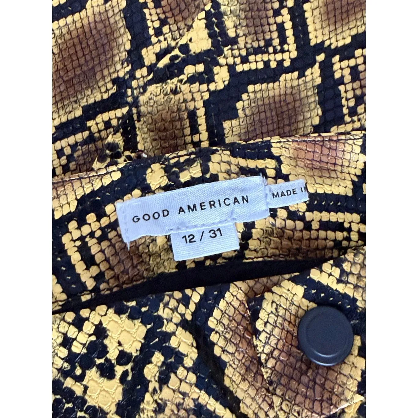 Good American Good Icon Snake Faux Leather Pants Animal Print Size 12 NEW - Image 5