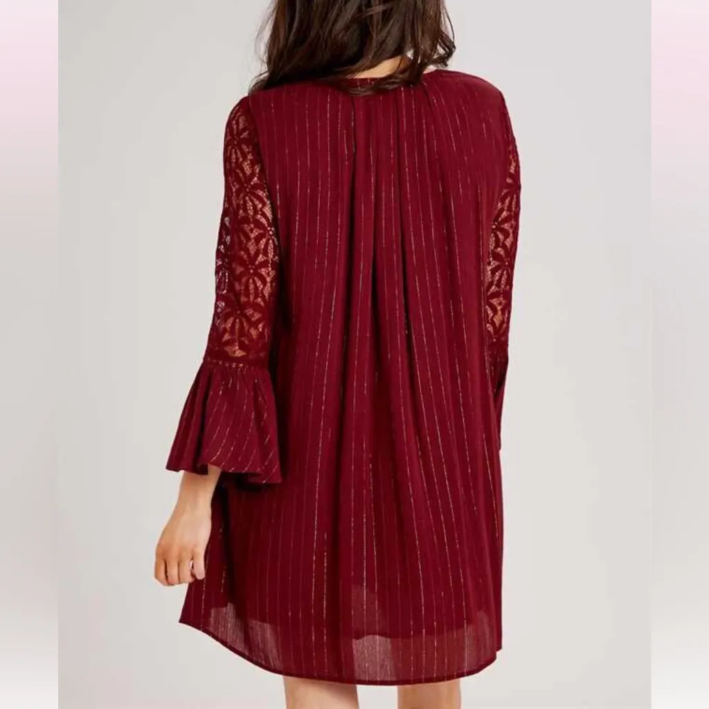 Altar'd State Burgundy Long Sleeve Dress - Image 3