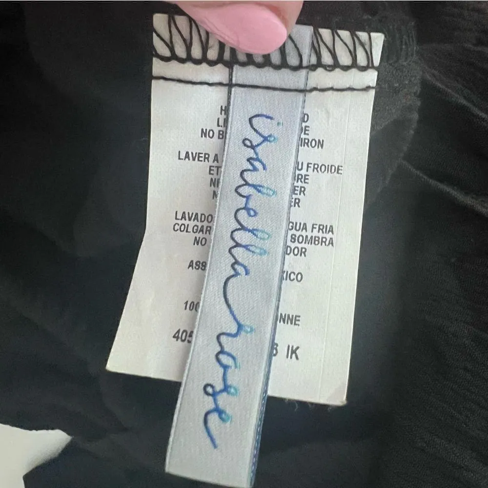 Isabella Rose Besties open back off the shoulder romper Swim Cover Up Sz Small Black - Image 7