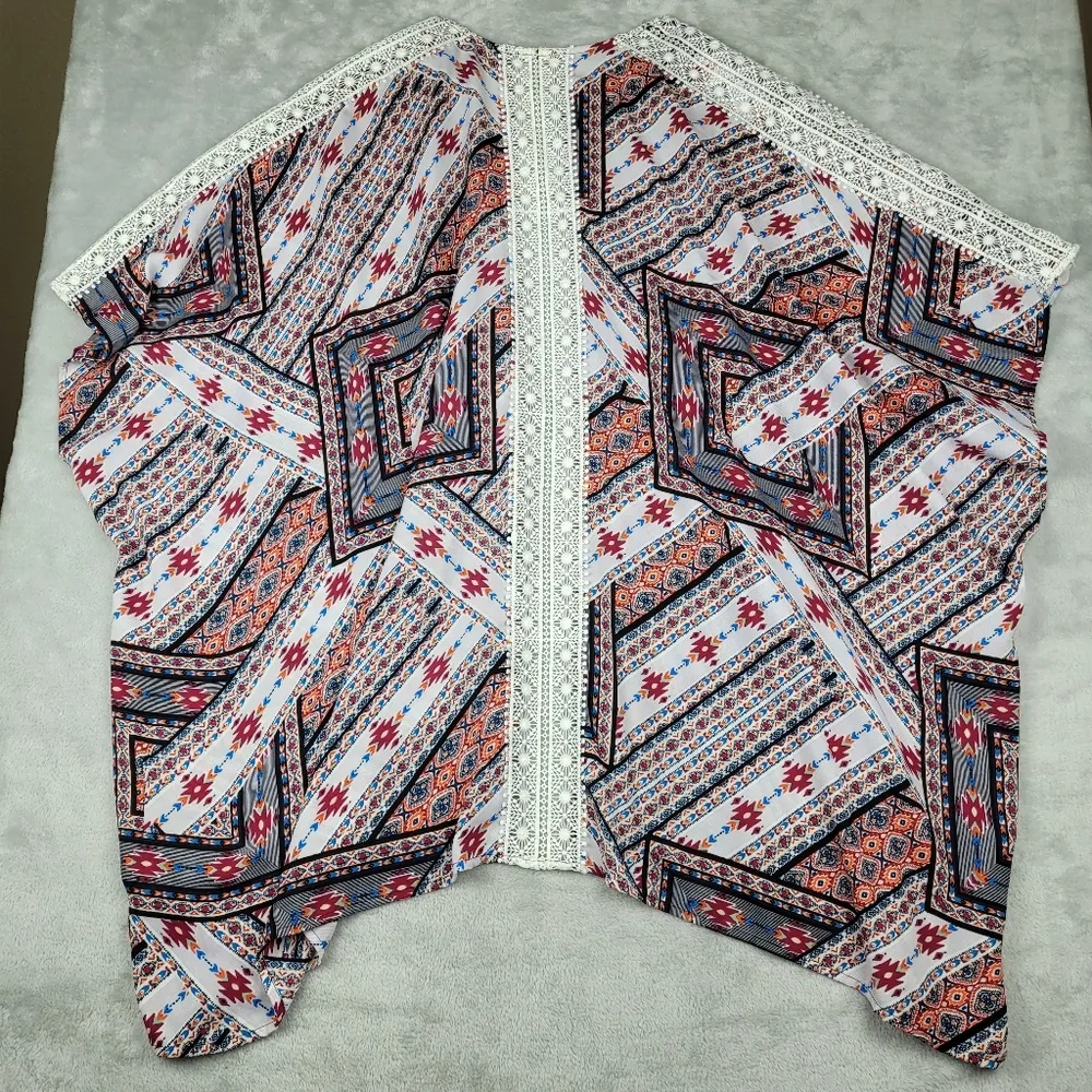 Cato Womens Cover Up Duster Kimono Aztec Southwestern One Size - Image 6