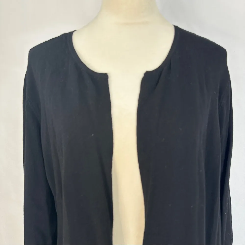 Truth + Style Cardigan Sweater Woven Pleated Back Women's Top Plus Size 2X Black - Image 3