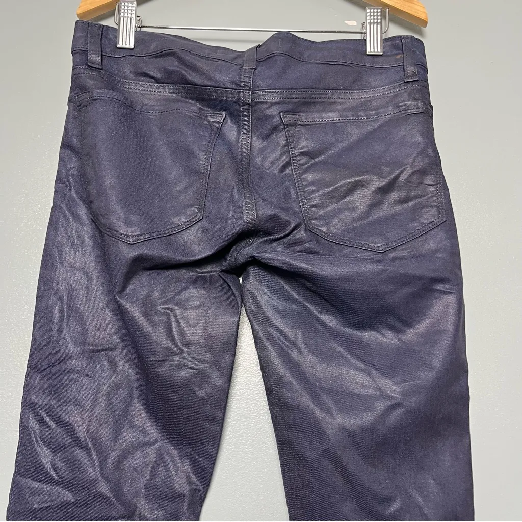 NWT J Brand Coated Denim Super Skinny Low Rise Jeans Midnight Navy Women’s 27 - Image 5