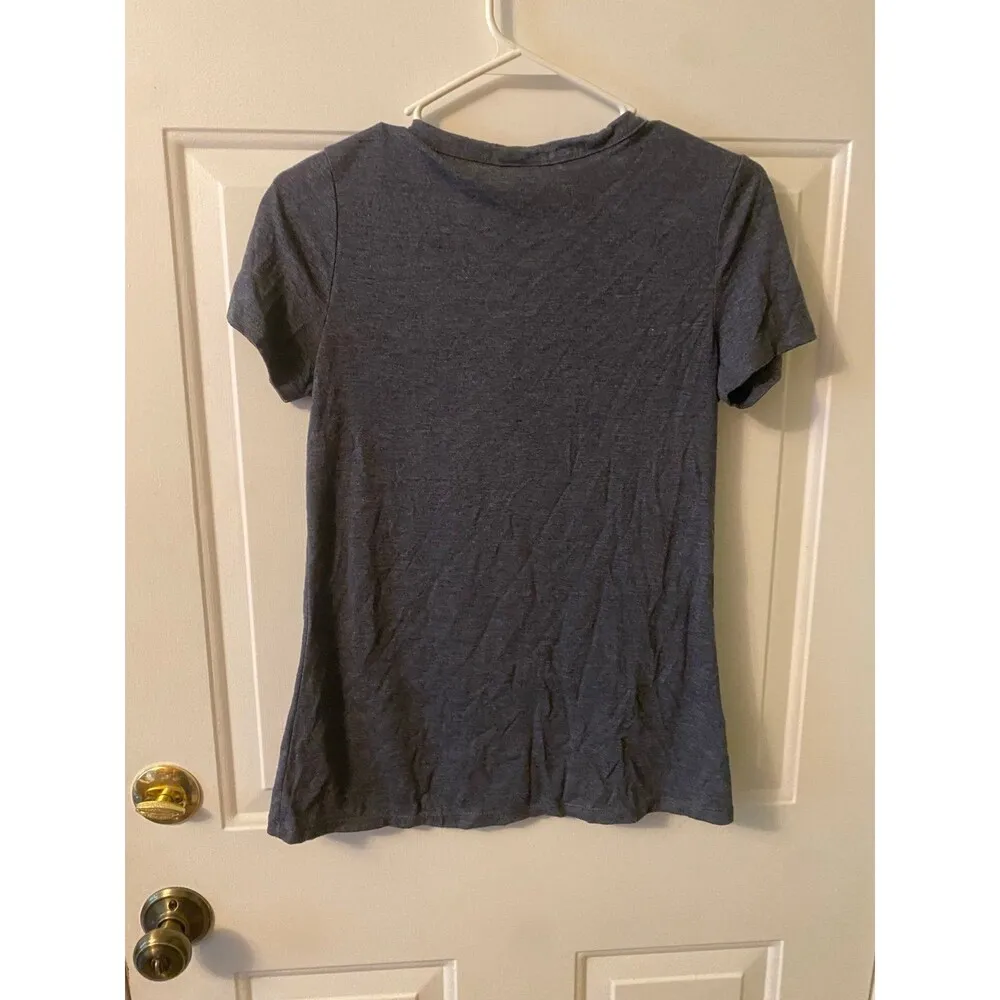 Size Small Modern Lux Lace up womens music themed Shirt - Image 3