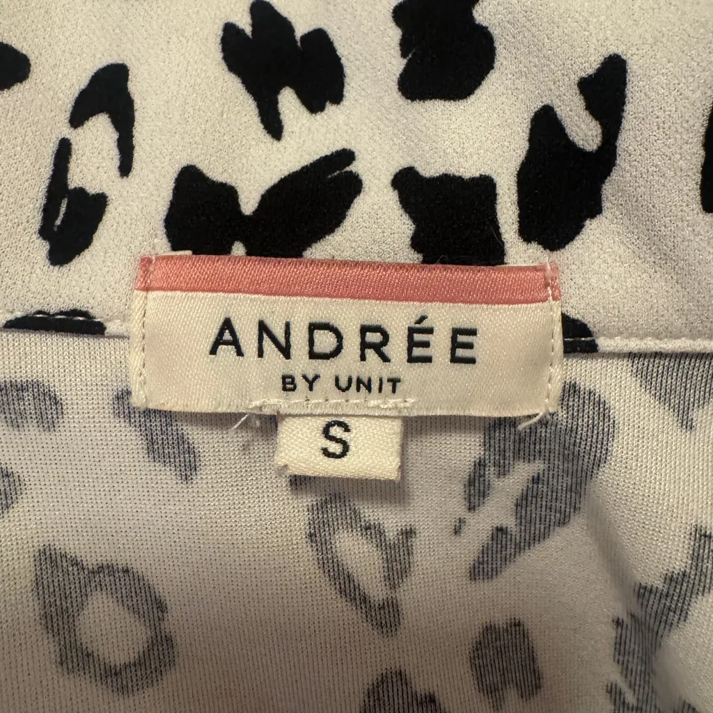 ANDREE BY UNIT Black and White Leopard Dress with pockets - Image 3