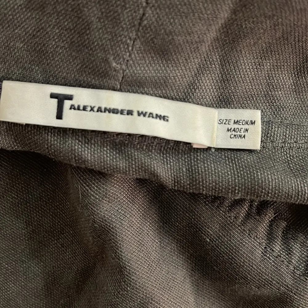 T by Alexander Wang Linen Tencel Romper Shorts Smoke Gray Feliz Size M - Image 13