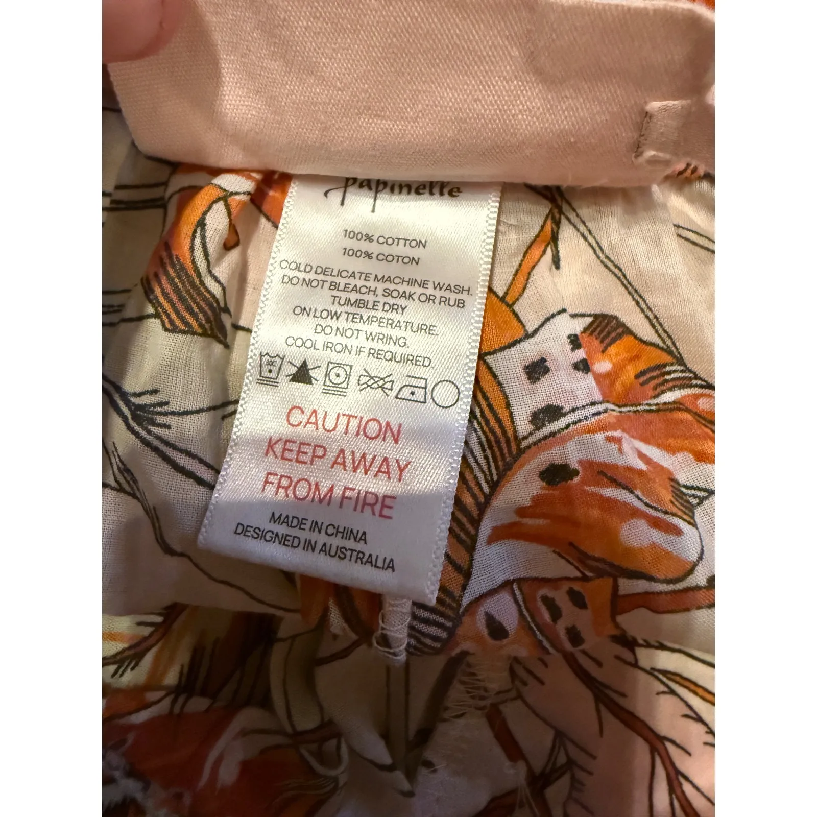 Papinelle x Karen Walker Floral Sleep Shorts Small Tropical Lounge Pajama Orange - Image 7