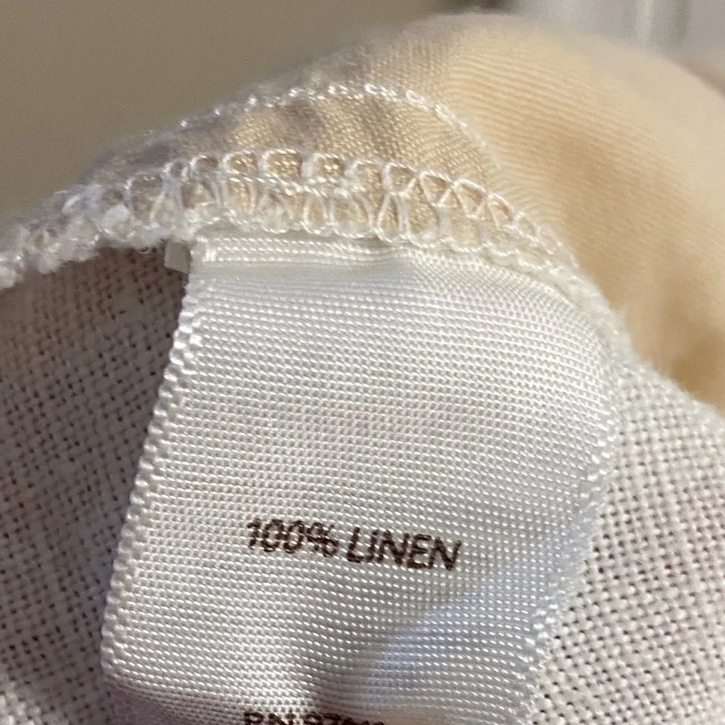 J Jill love linen white linen slip on pants wide leg with pockets Large - Image 7