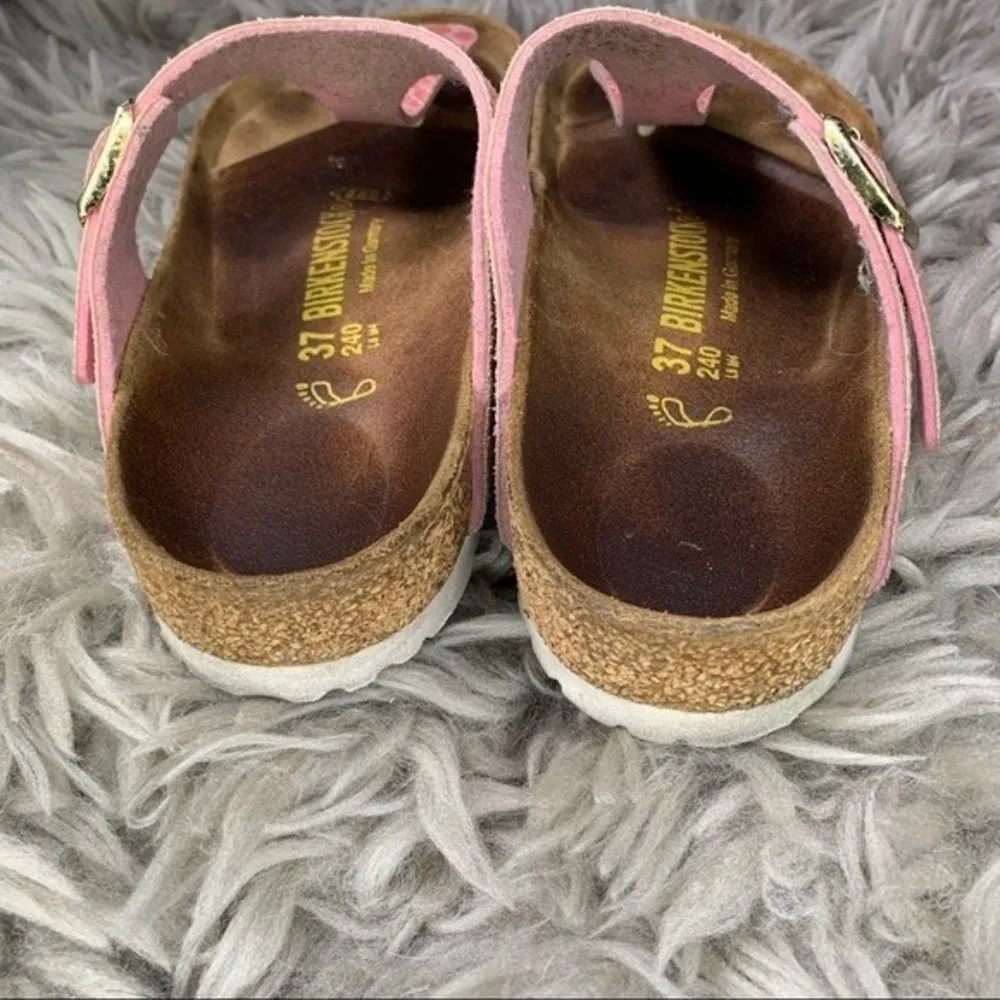 Birkenstock Gizeh Birko-Flor metallic pink sandal women’s shoe size 37 US 6 6.5 - Image 9