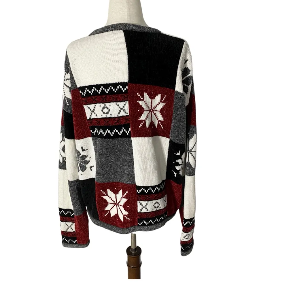 VINTAGE CHRISTOPHER & BANKS Chenille Christmas Cardigan - Image 6