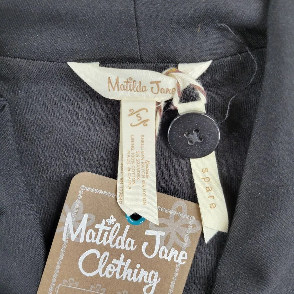 Matilda Jane Womens Just Imagine Laia Jacket S Black Ponte Zippered Thumbholes - Image 9