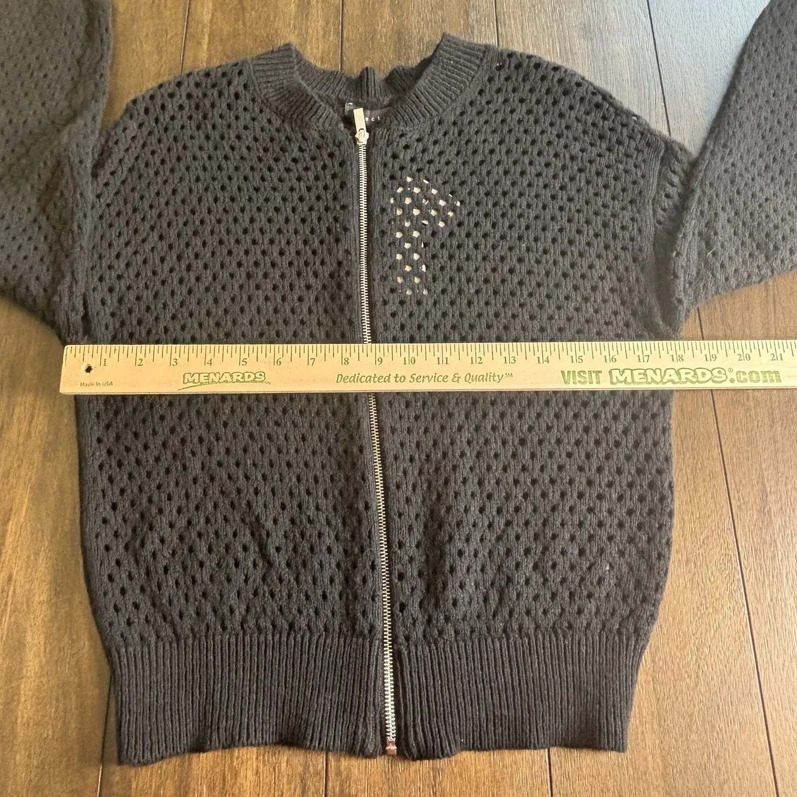 Sanctuary Womens Stepping Out Open Stitch Bomber Jacket Cardigan in Black XS $79 - Image 6