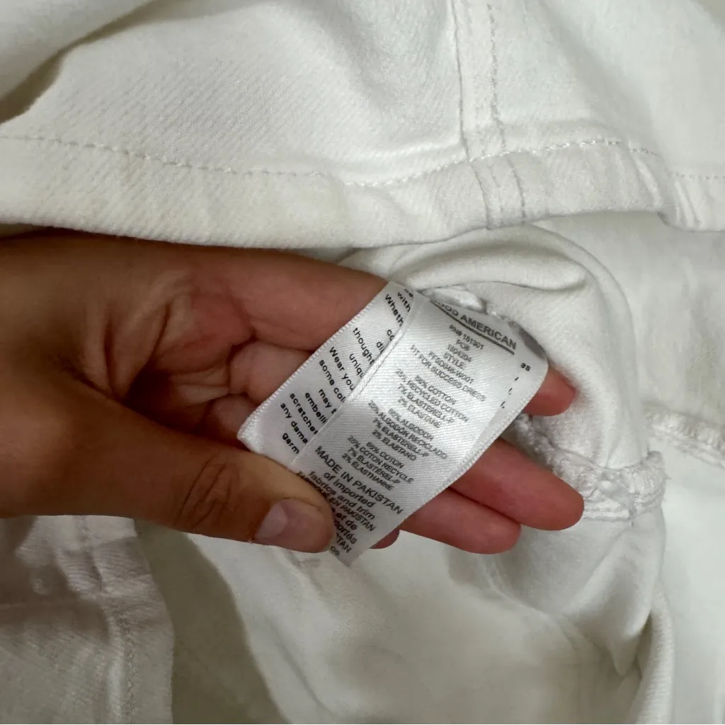 GOOD AMERICAN Fit for Success Denim Utility Dress Denim in Wash White Size M - Image 5