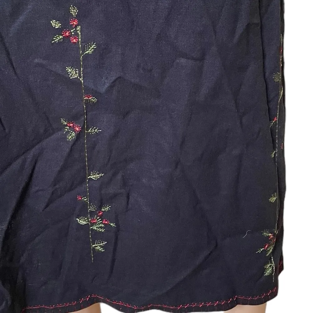 Uniform John Paul Richard Vintage 90s Whimsygoth Linen Embroidered Floral Dress - Image 2