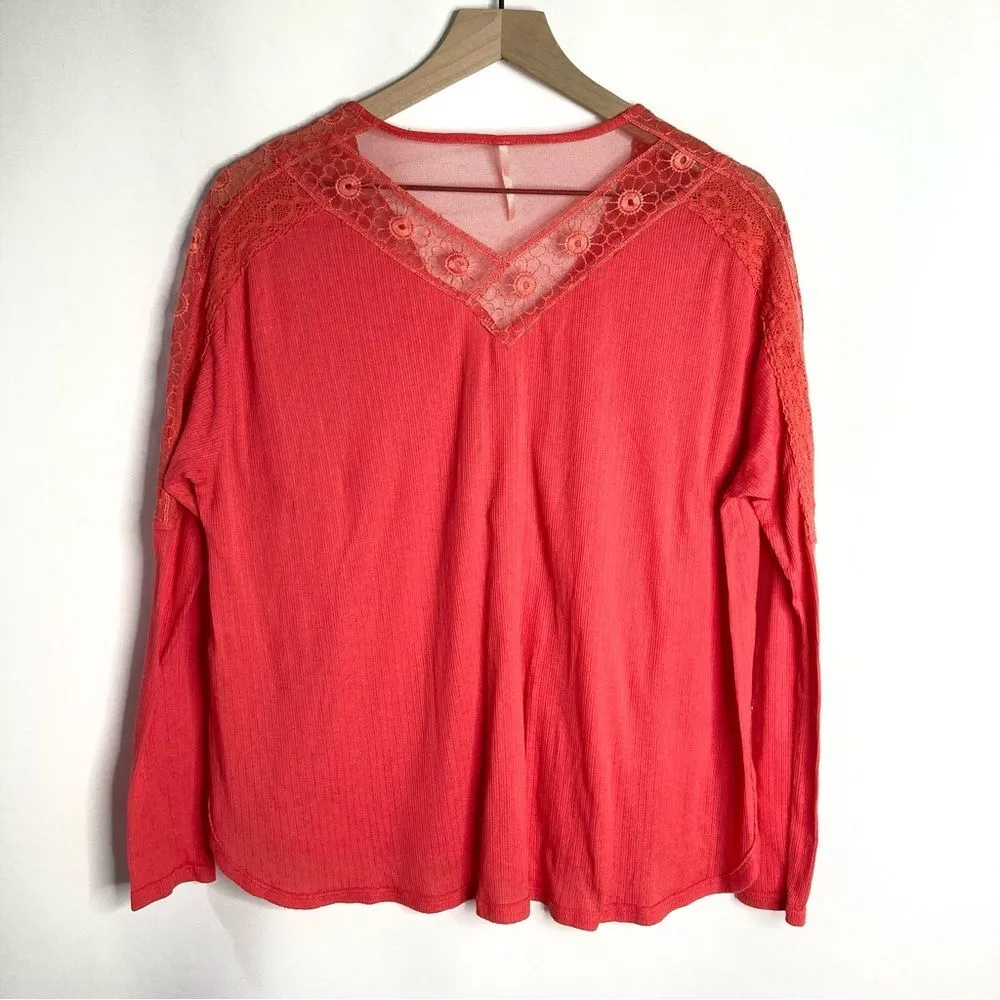 Free People Lola Long Sleeve Top Rose Crimson Small - Image 12