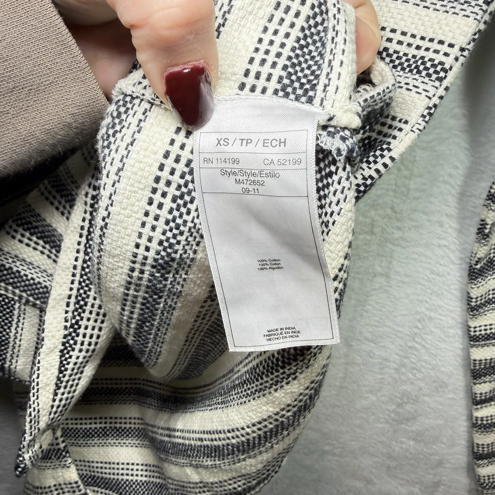 Roxy Baja Beach Canvas Poncho Striped Tequila Hoodie Women’s Size XS - Image 8